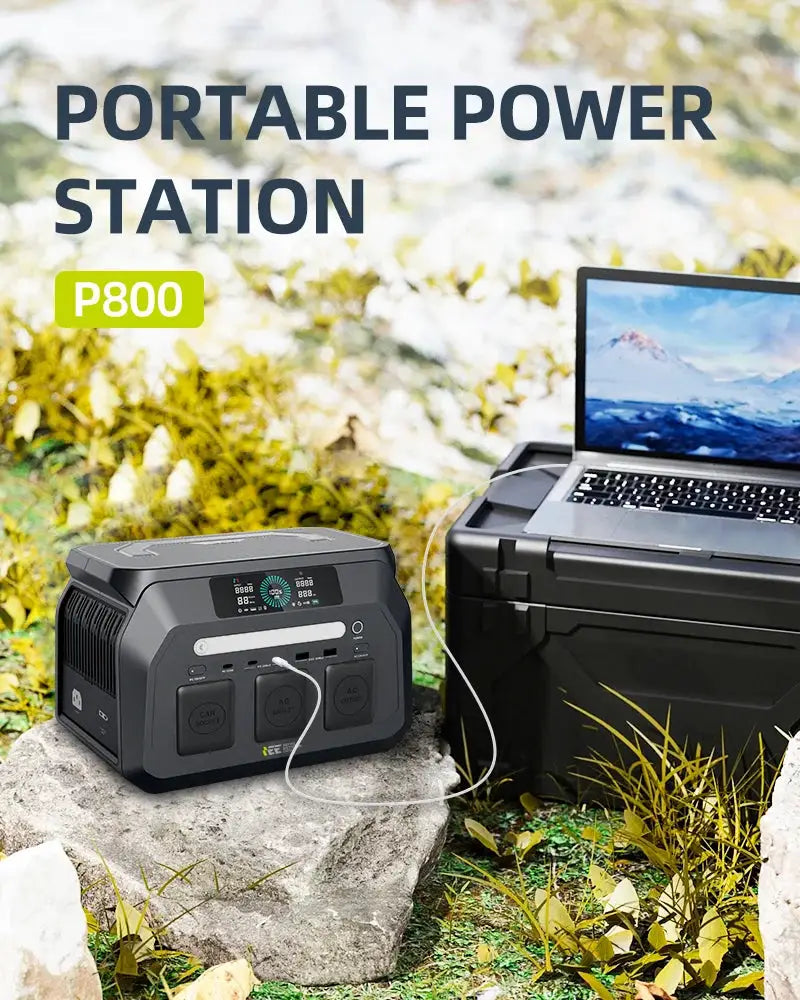 Simples Market IEE P800 portable power station with dual 800W AC outlets for outdoor use