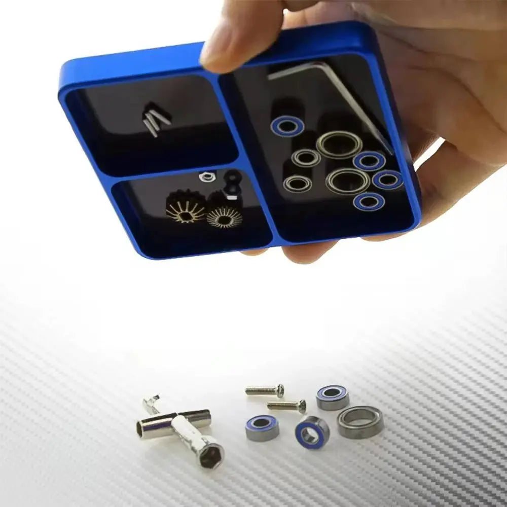 CNC Aluminium Magnetic Screw Tray 98x98x11mm For RC Car Boat Airplane Models Nut And Gasket Storage Tool