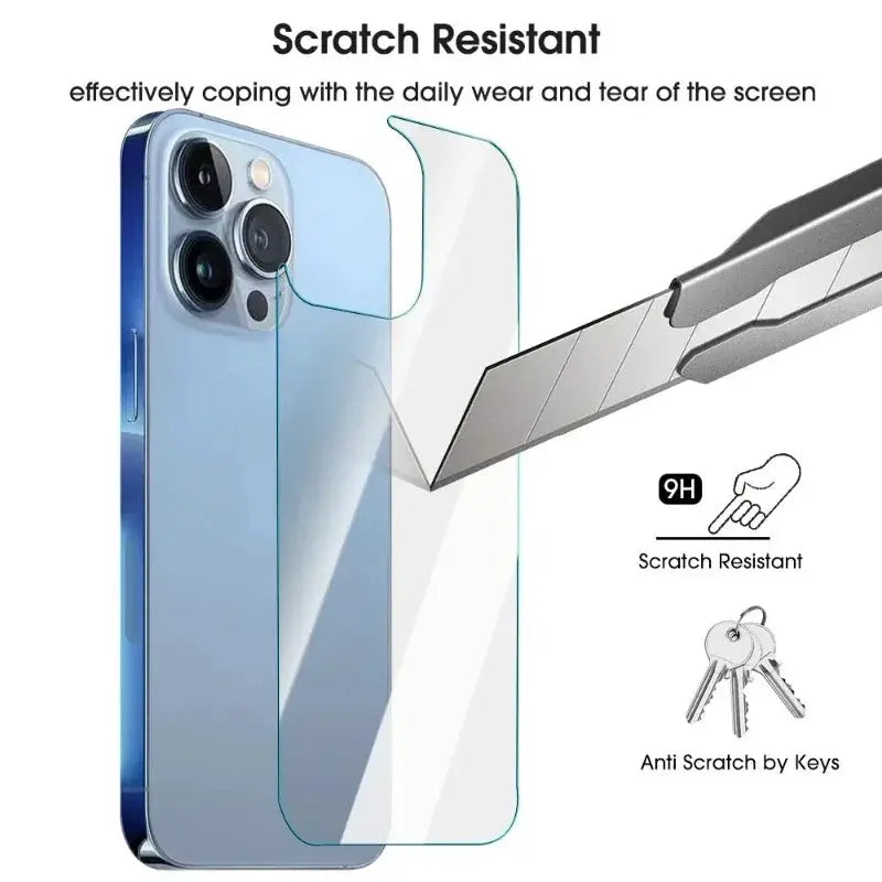 NovaGuard iPhone Back Screen Tempered Glass 12 to 16 Mini Plus Pro Max Ultra Clear Mirror