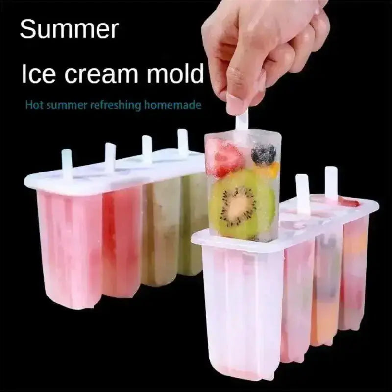 4 Link Popsicle Mold With Lid For Homemade Mung Bean Popsicles And Ice Cream Treats At Home