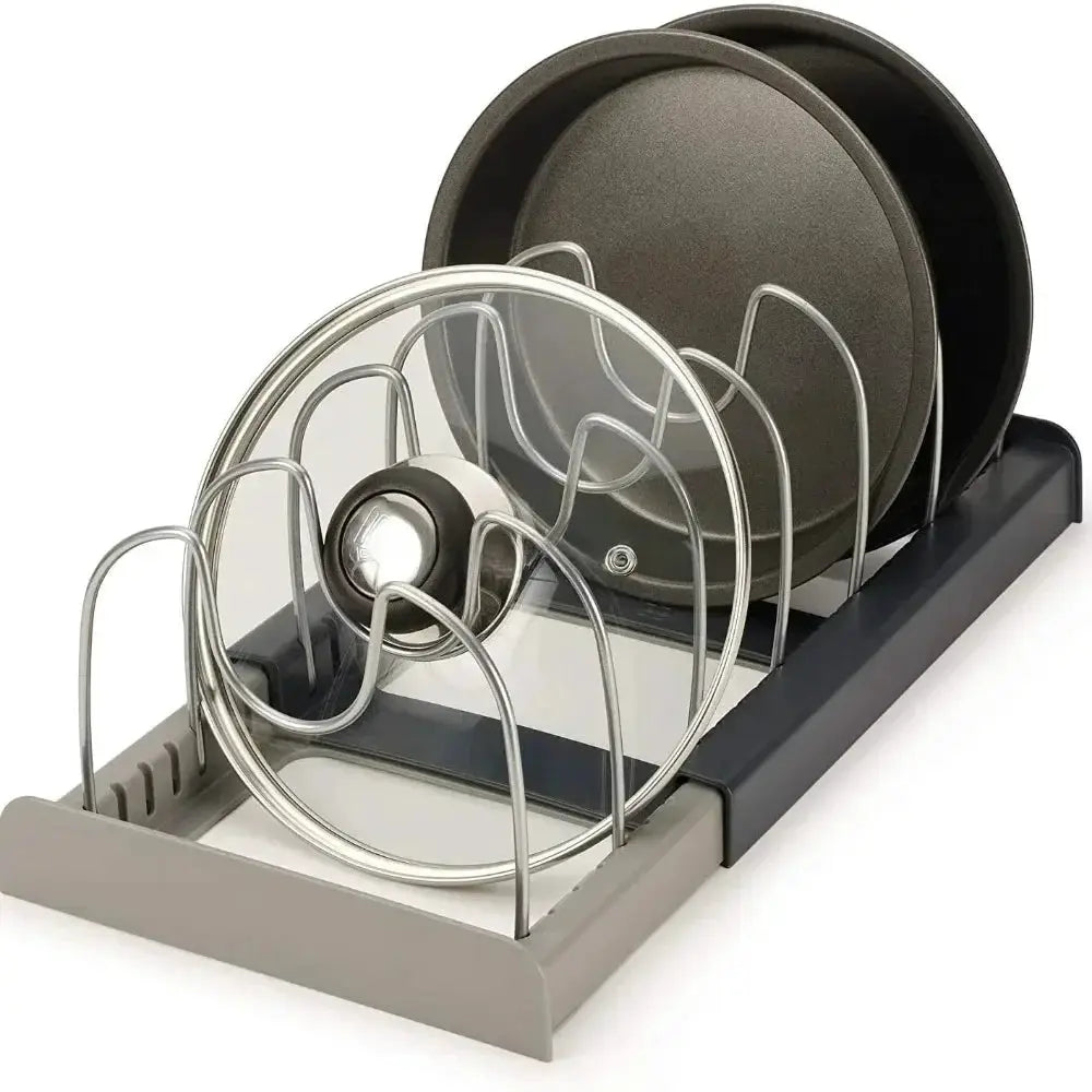 7 Grid Telescopic Pot Rack Pans Organizer Space Saving Cabinet Holder For Pots Pans And Lids Keep Your Kitchen Neat