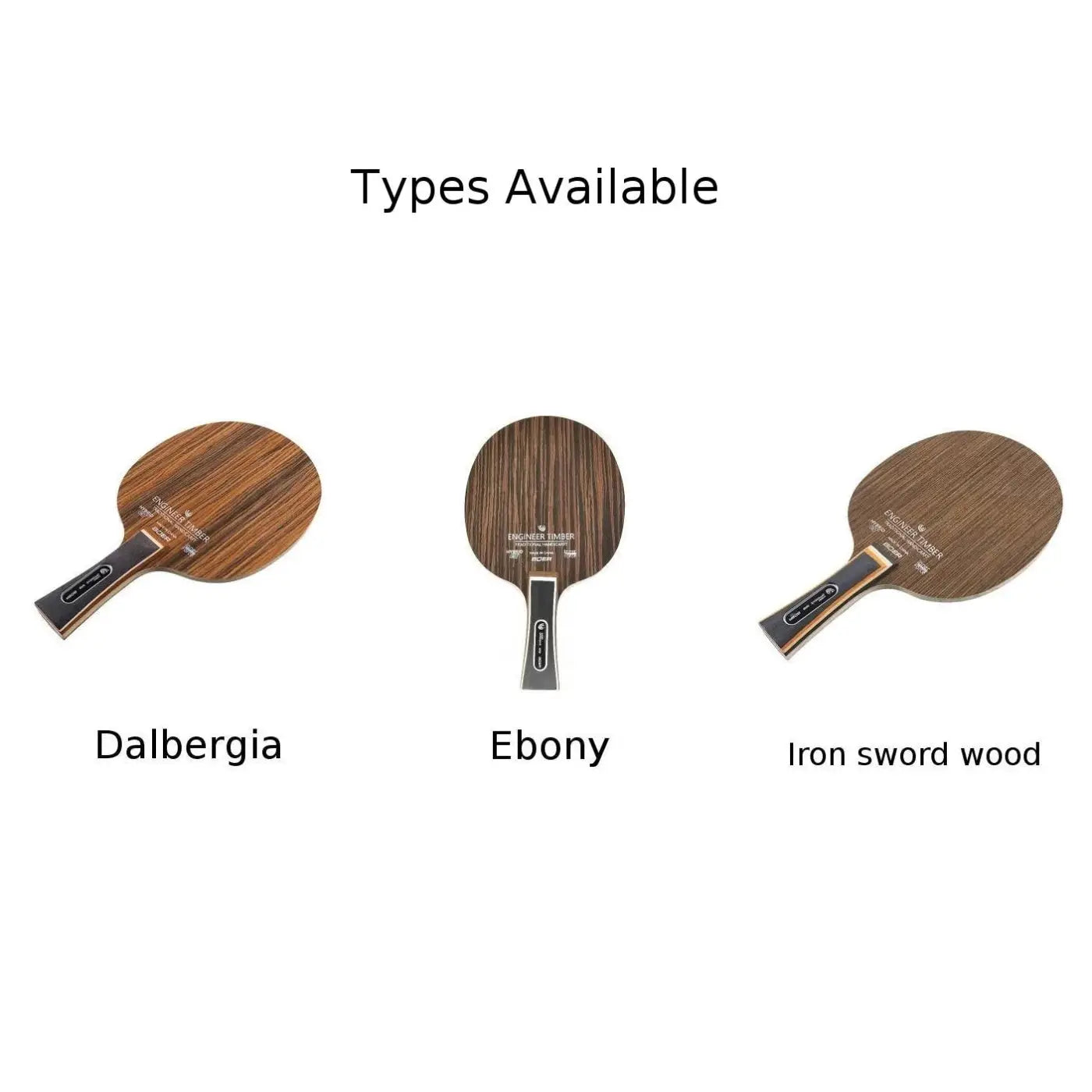 Table Tennis Blade Ebony Dalbergia 5 Ply 6.2mm Ping Pong Paddle With Long Handle