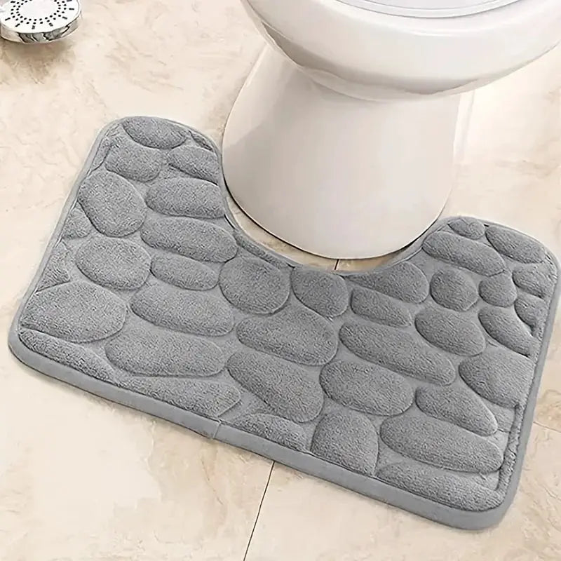 AquaGuard Washroom U Shaped Toilet Foot Mat Waterproof Absorbent Non Slip Comfort For Bathrooms