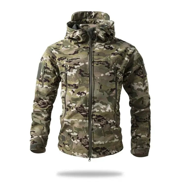 Lurker Shark Skin Soft Shell Tactical Jacket for men, camouflage, waterproof hooded