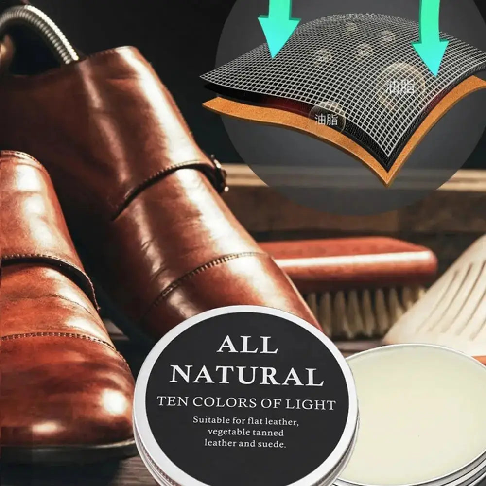 Leather care cream for brown leather shoes by Simples Market, all-natural formula, 30G/50G/100G