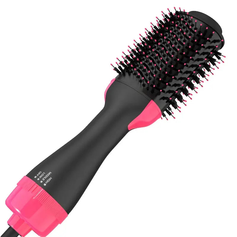 LISAPRO 2-in-1 Hair Dryer and Volumizer Hot Air Brush by Simples Market in black with pink accents