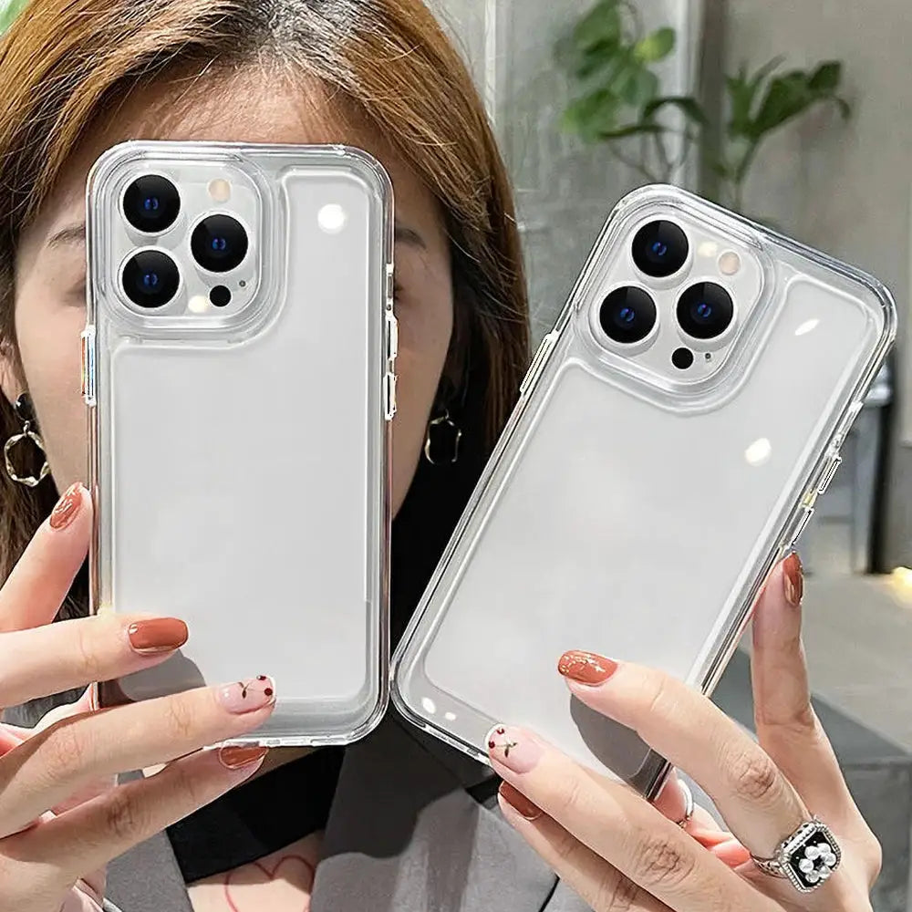 Simples Market soft silicone clear iPhone case set, shockproof and transparent covers (2 cases)