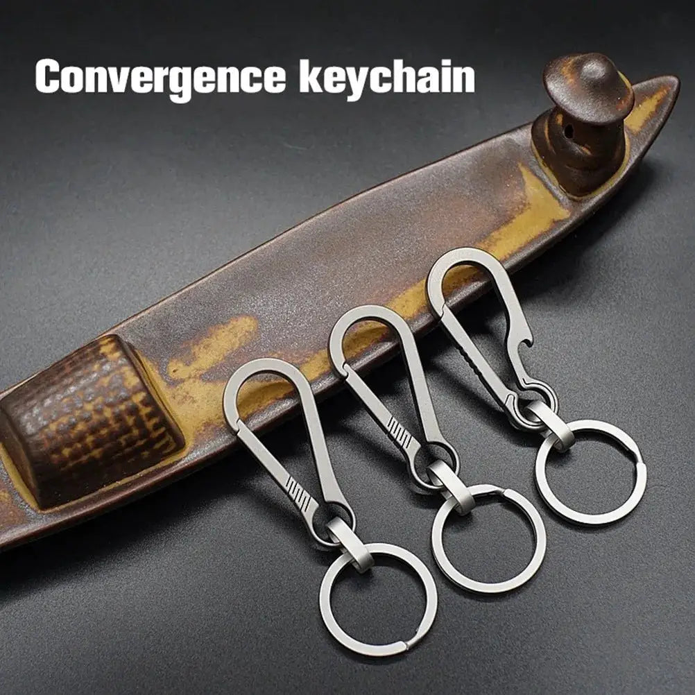 Titanium Alloy Keychain Buckle Bottle Opener Car Accessory Outdoor Tool Lightweight Durable Waist Chain Ring