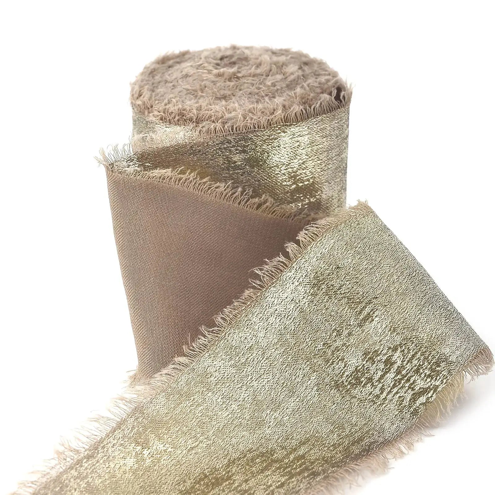 LuxeSilk 5M Silk Ribbon Roll Handmade Ripped Ribbon For Wedding Bouquets Gift Boxes And Decor