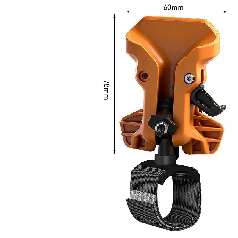 Simples Market portable self-locking drill holder with belt clip, orange plastic, quick-release tool organizer