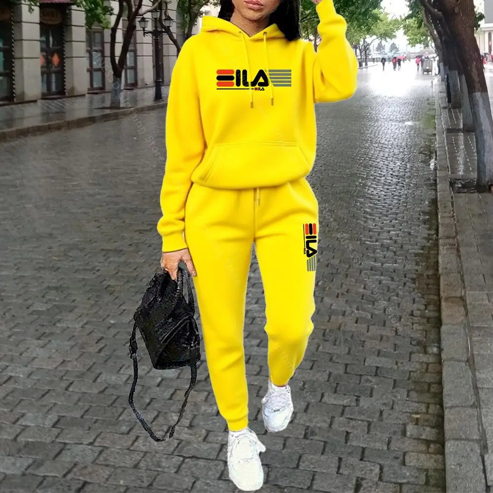 Womens Autumn Winter Hoodie Set Pants Loungewear Luxury Designer