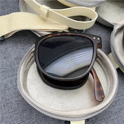 PulseFold Foldable Square Frame Sunglasses for Men and Women UV Protection Ultra Compact for Driving Outdoors