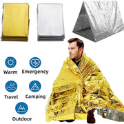 Emergency Thermal Poncho Blanket Lightweight Folding Weatherproof First Aid Camping Mat Cover Sunshade Water Resistant