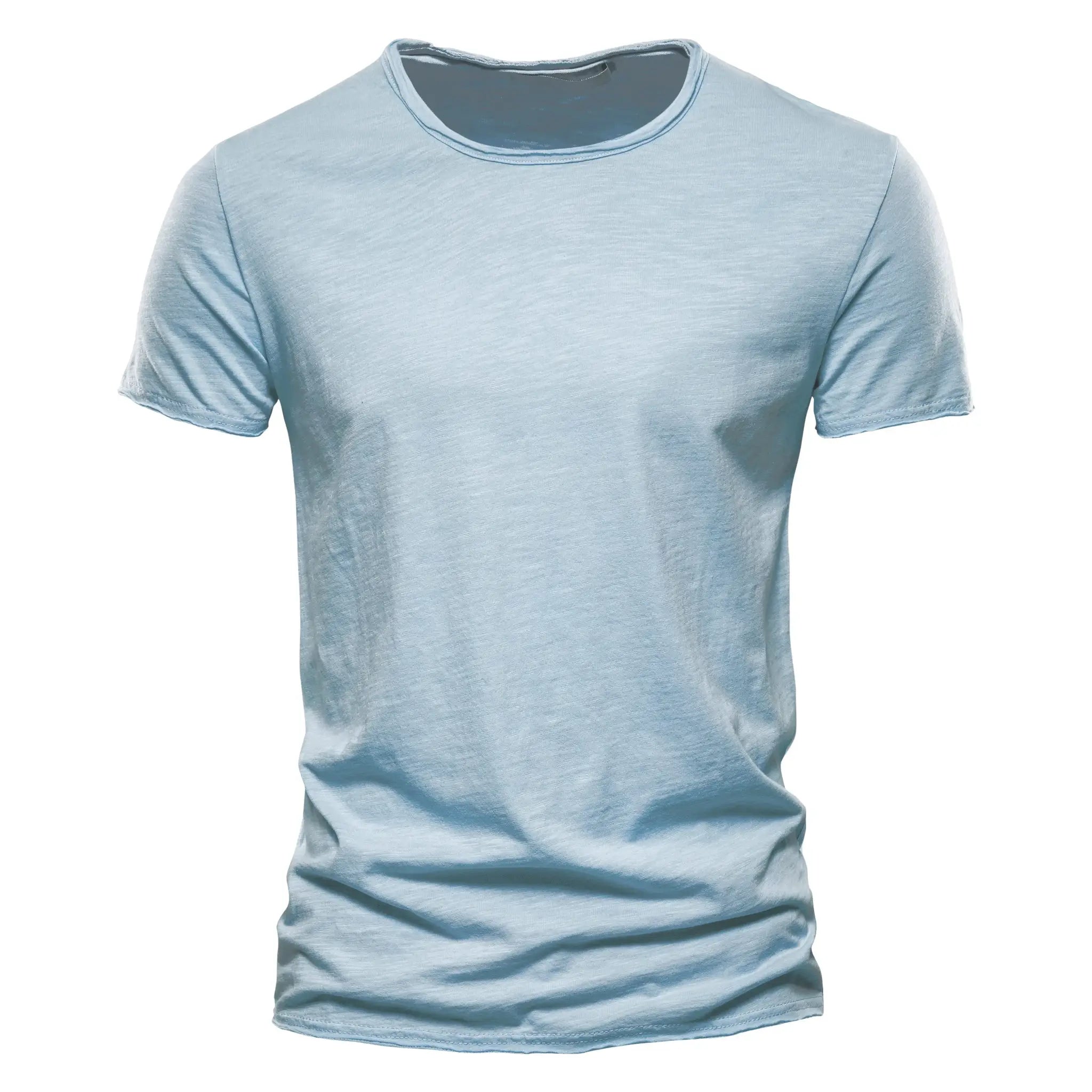 100 Percent Cotton Mens T Shirt Short Sleeve O Neck Solid Casual Tee For Fitness Summer Home Wear