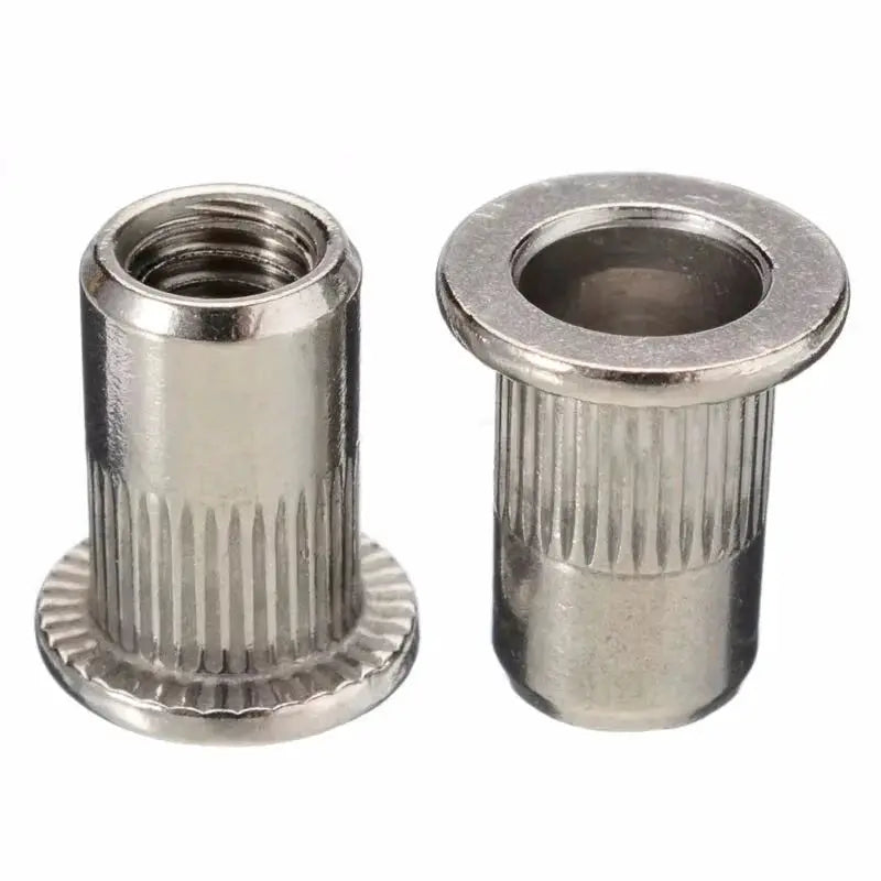 50 Pcs Rivet Nut Kit M3 To M12 304 Stainless Steel Flat Head Rivet Nuts Hand Rivet Nut Gun Head Manual Riveter Tool