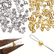 20 Pcs 3x4mm Copper Positioning Buckles Clasps With Bead Caps For DIY Necklace And Bracelet Connectors