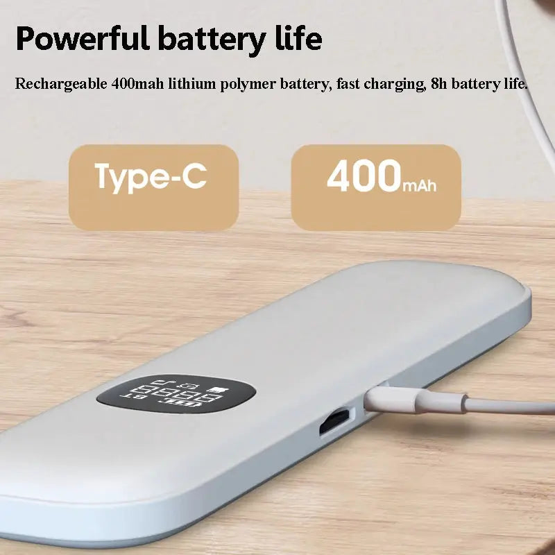Under pillow bone conduction Bluetooth speaker, light gray with Type-C port and 400mAh battery