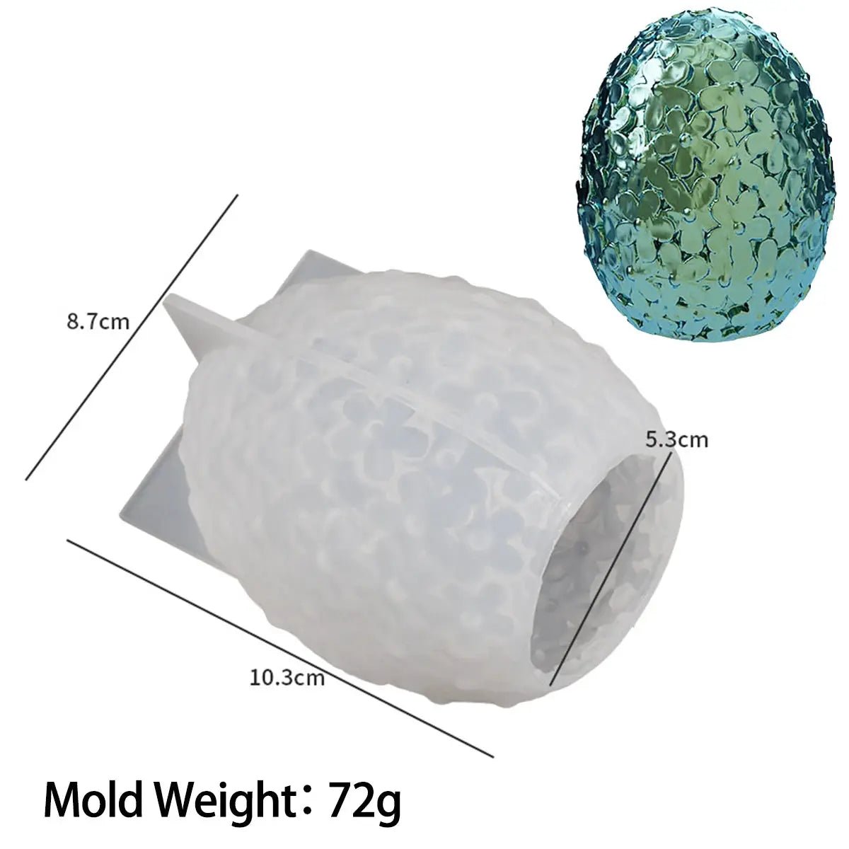 Silicone Mold Carving Flower Egg for Candles Soaps Resin Plaster Cakes DIY Kit Home Decor - Simples Market