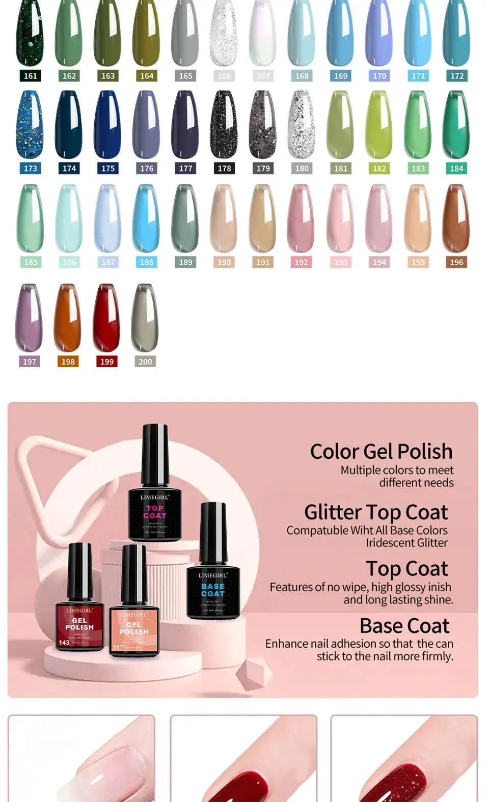 LIMEGIRL Gel Nail Polish Kit with UV LED lamp and assorted gel colors by Simples Market