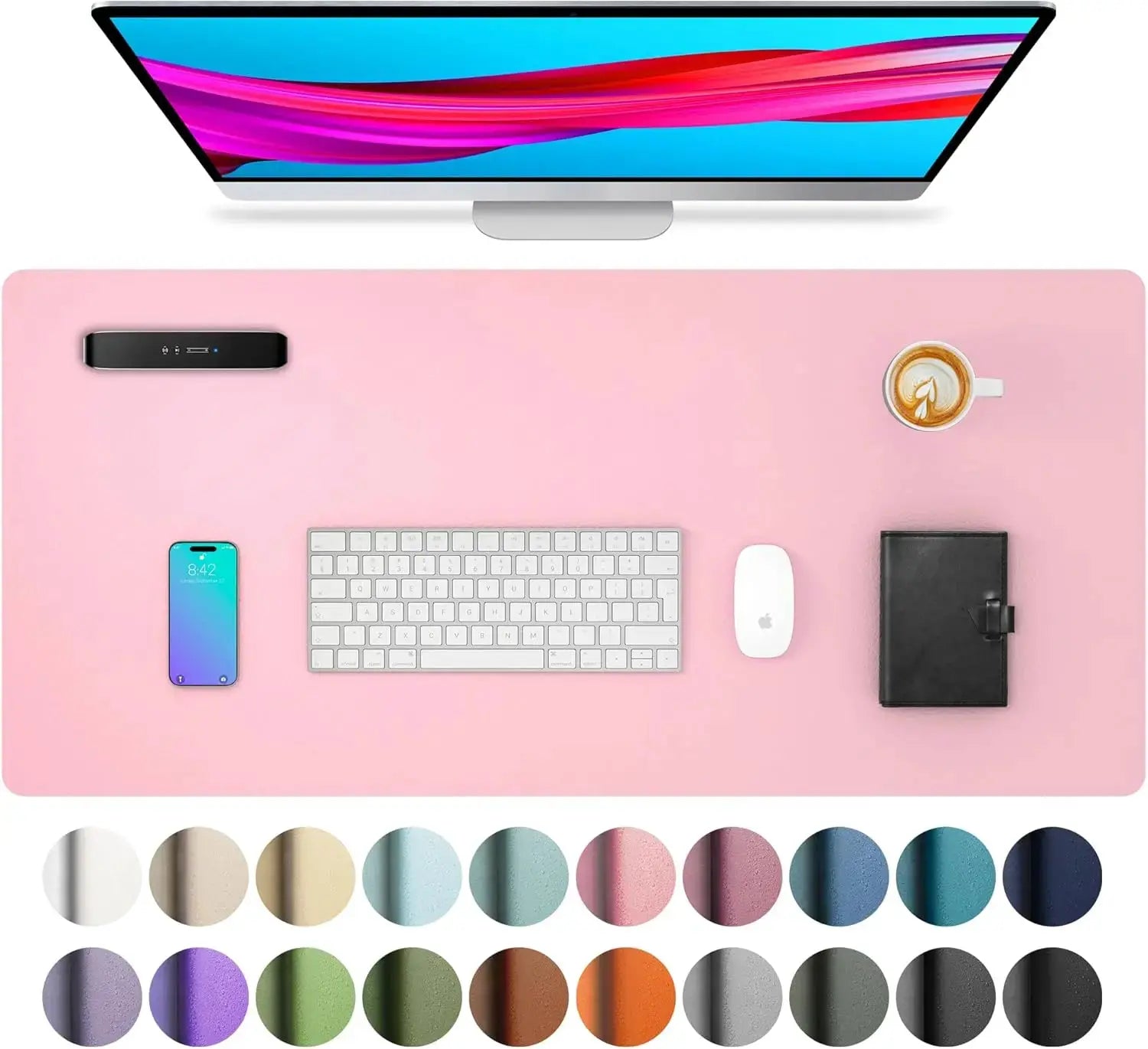 Large Waterproof PU Leather Desk Mat And Mouse Pad For Home Office Gaming Desk Pad With Non Slip Backing