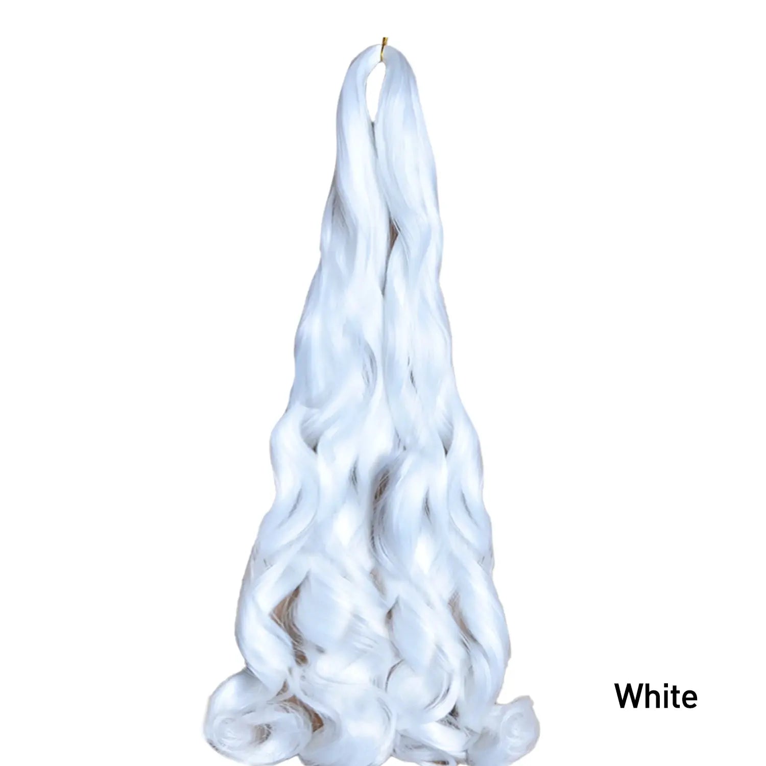 French Curls braiding hair, 24in synthetic spiral curls in white