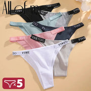 Women’s cotton panties 5-pack by Finetoo, low-rise briefs in assorted colors