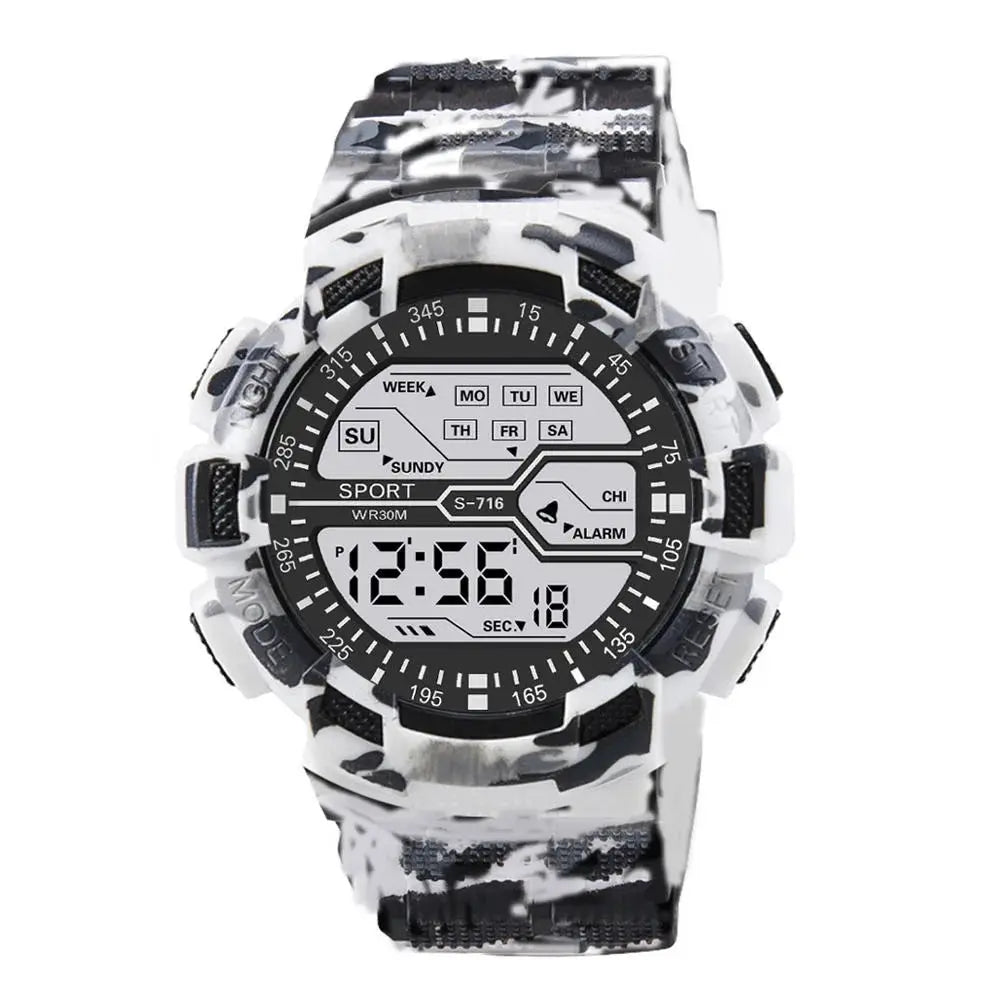 Summit Gear Outdoor Sport Mens Watch Multifunction Large Screen LED Display Waterproof Military Digital Wristwatch