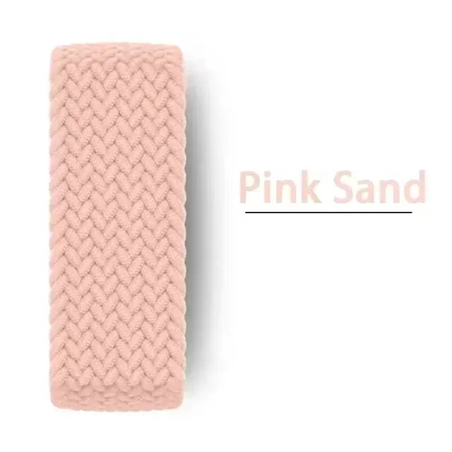 Apple Watch braided band in pink sand color for Solo Loop style bracelet