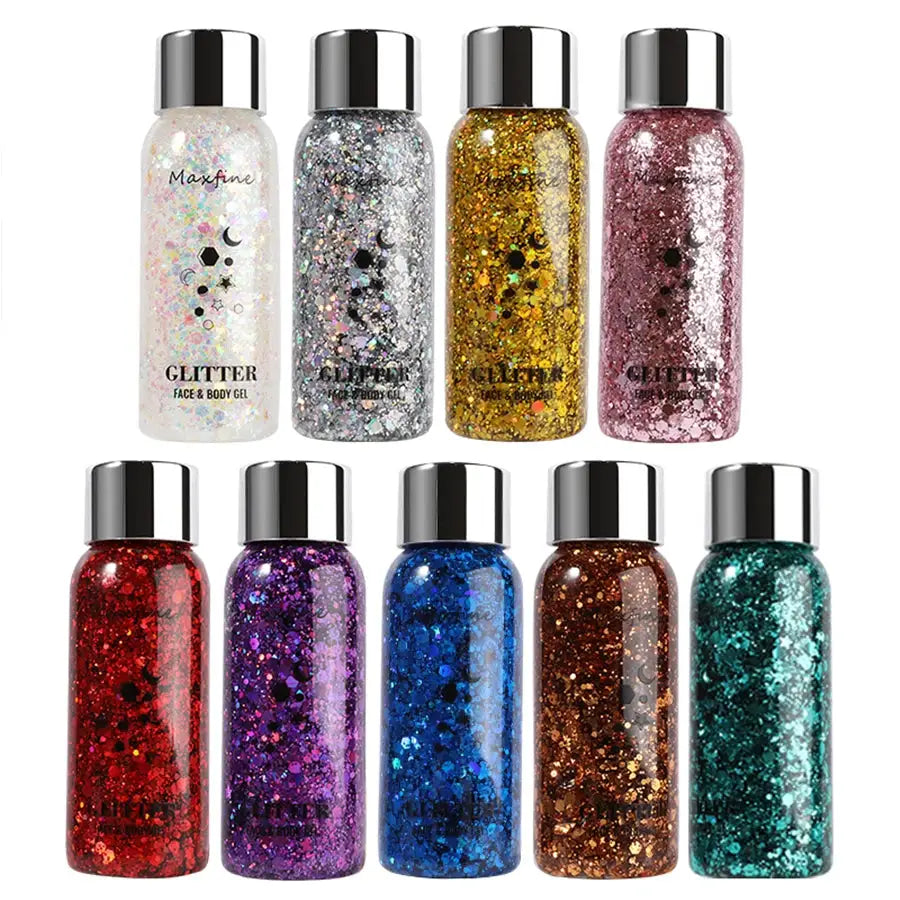 Long-Lasting Body Glitter Gel With Sequins For Face Eyes Hair Mermaid Scales Effect For Prom Party