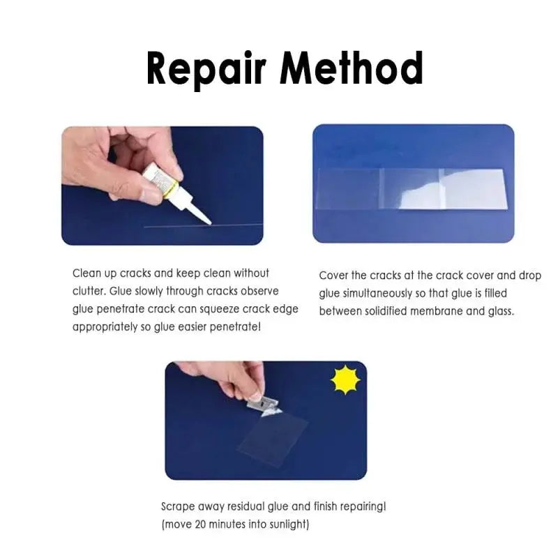 Car Glass Repair Kit For Windshield Cracks And Scratches, Windshield Repair Set For Cars Trucks And Motorcycles
