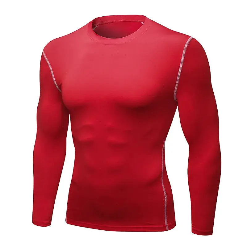 Men's Long Sleeve Thermal Underwear Top Thin Tight Fit Fast Dry Elastic Fitness Wear For Autumn And Winter