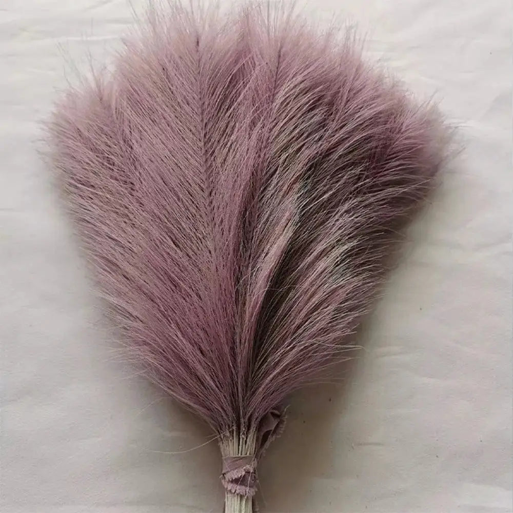 Fluffy pampas grass bouquet, dusty pink artificial plant, 42cm