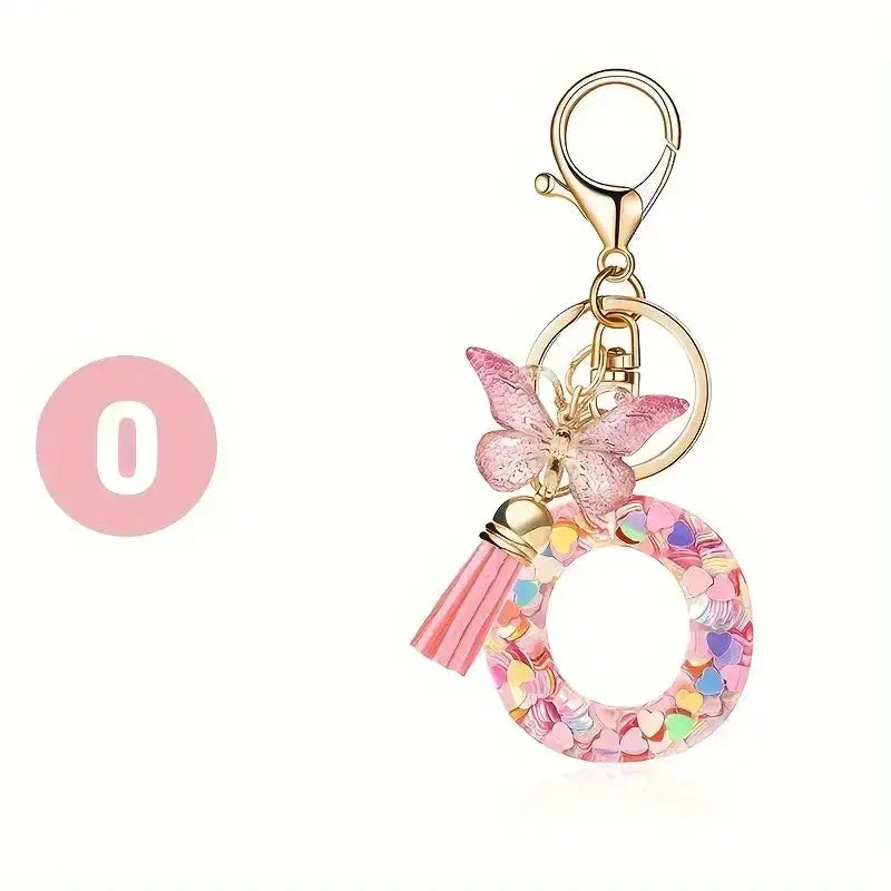 Customizable A To Z Letter Keychain With Resin Pendant Metal Holder Lobster Clasp For Keys Bags And Cars