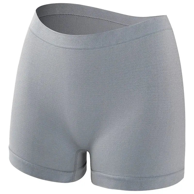 Women's gray seamless boyshort underwear, anti-chafing, stretchy and soft fabric