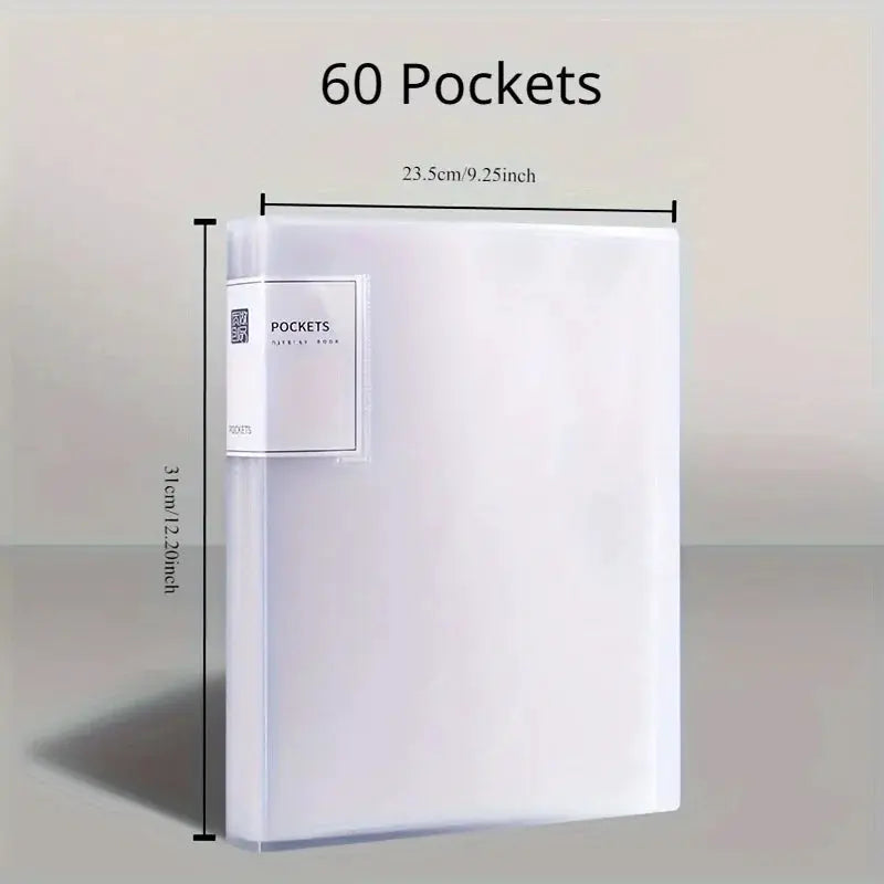 Simples Market Data Book A4 transparent insert folder with 60 pockets, clear multi-layer storage