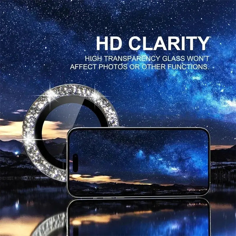DiamondGuard Camera Lens Protector For iPhone 17 Pro Max 14 Plus And 15 Plus Series Diamond Metal Protective Glass