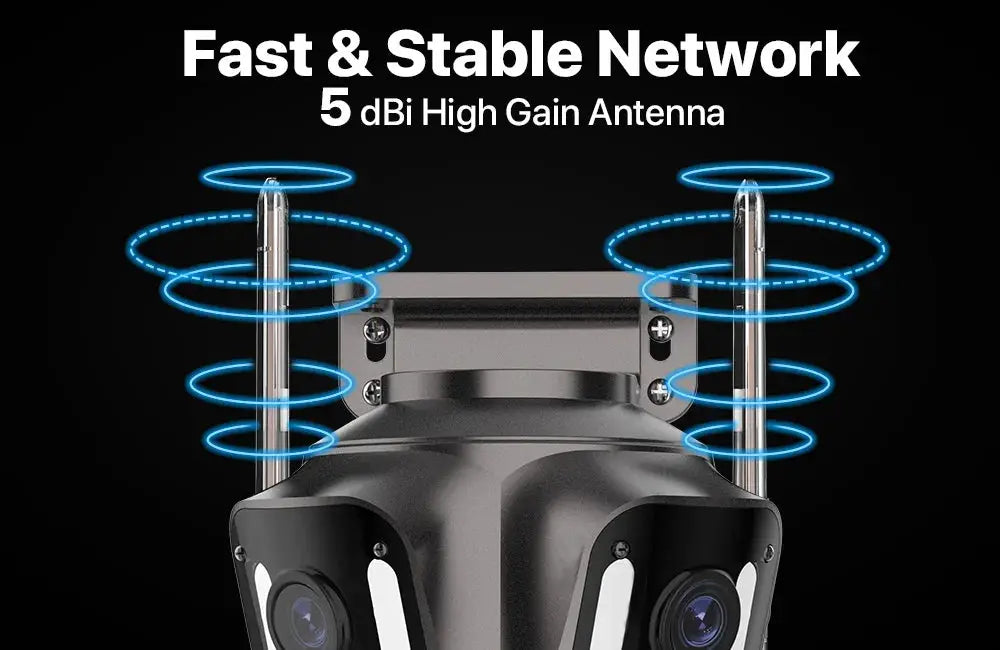 Outdoor 4K dual-lens PTZ IP security camera with AI human detection, IP66 waterproof by Simples Market