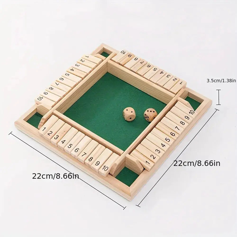 Wooden Dice Board Game Shut The Box For Four Players Parent Child Interaction And Family Entertainment