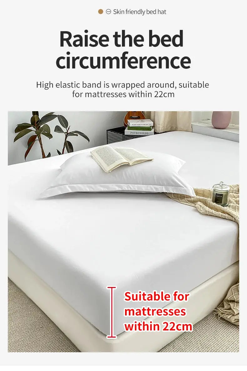 Simples Market fitted bed sheet with elastic band in white, anti-slip, adjustable for mattresses within 22 cm