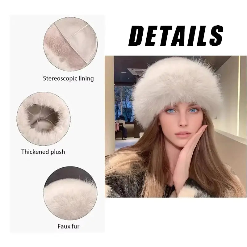 AuroraCo Womens Mongolian Style Furry Hat Korean Inspired Thickened Winter Warmth And Flattering Fit