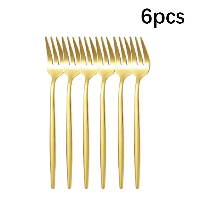 Stainless Steel Cutlery Set 5-Piece Or 30-Piece Includes Steak Forks Dessert Spoons Fruit Forks For Banquet Guests
