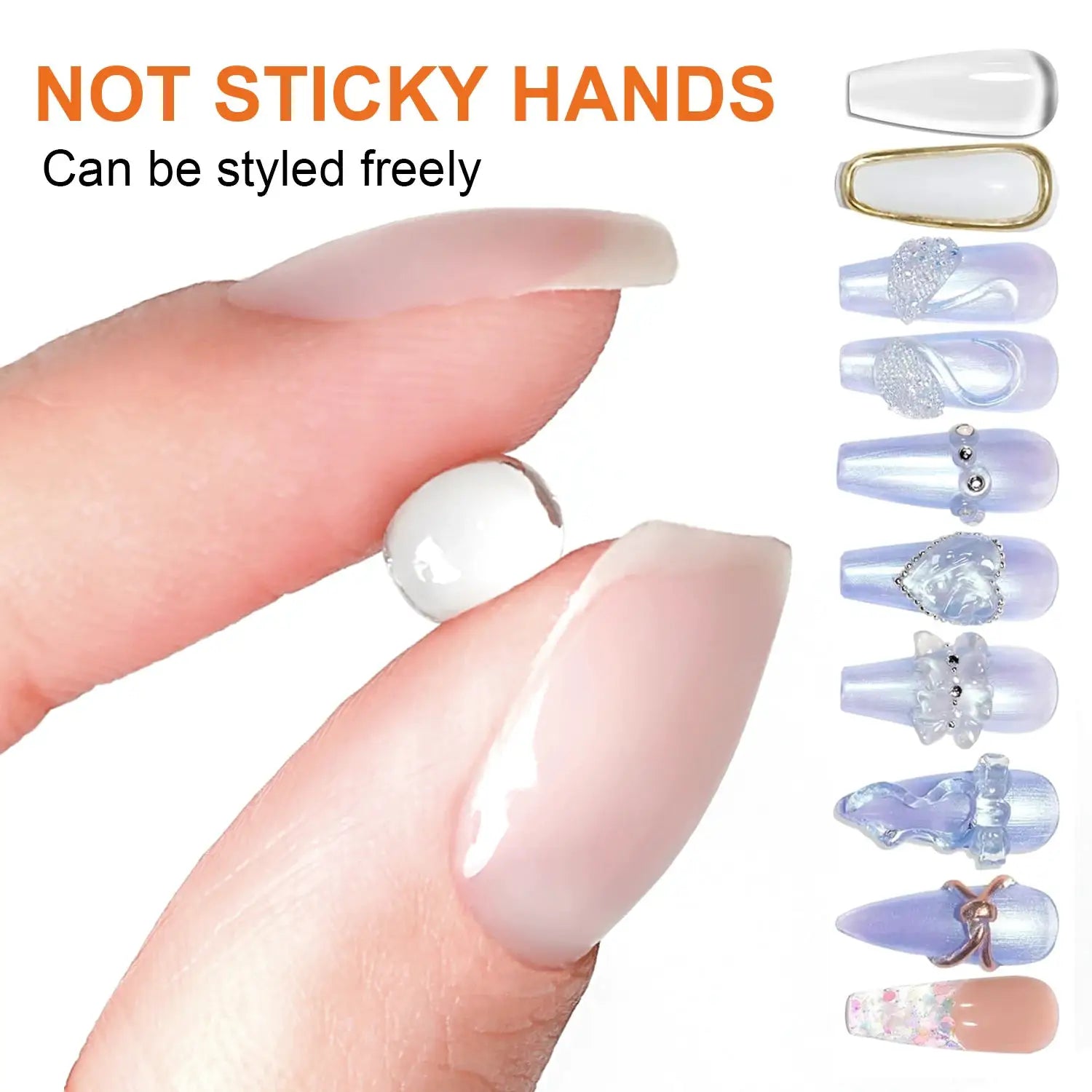 Nail Glue Gel For Press On Nails UV Light Cured Long Lasting Strong Adhesion Fake Nail Tips And Acrylic Nails
