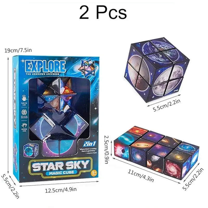 3D Educational Anti Stress Toy For Kids Transformable Starry Sky Theme Learning Plaything