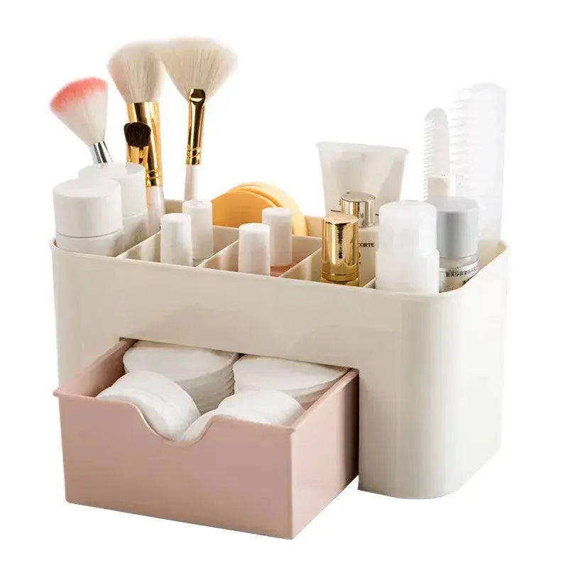 Nail Art Plastic Organizer Container Compact Storage Box For Gel Polish Remover, Cotton Pads, Swabs And Tools