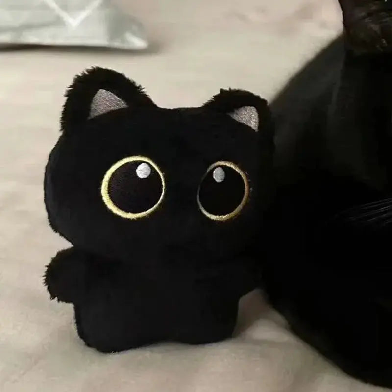 10cm Cute Black Cat Plush Toy Pendant Mini Pillow Cuddly Doll For Kids Birthday Gift