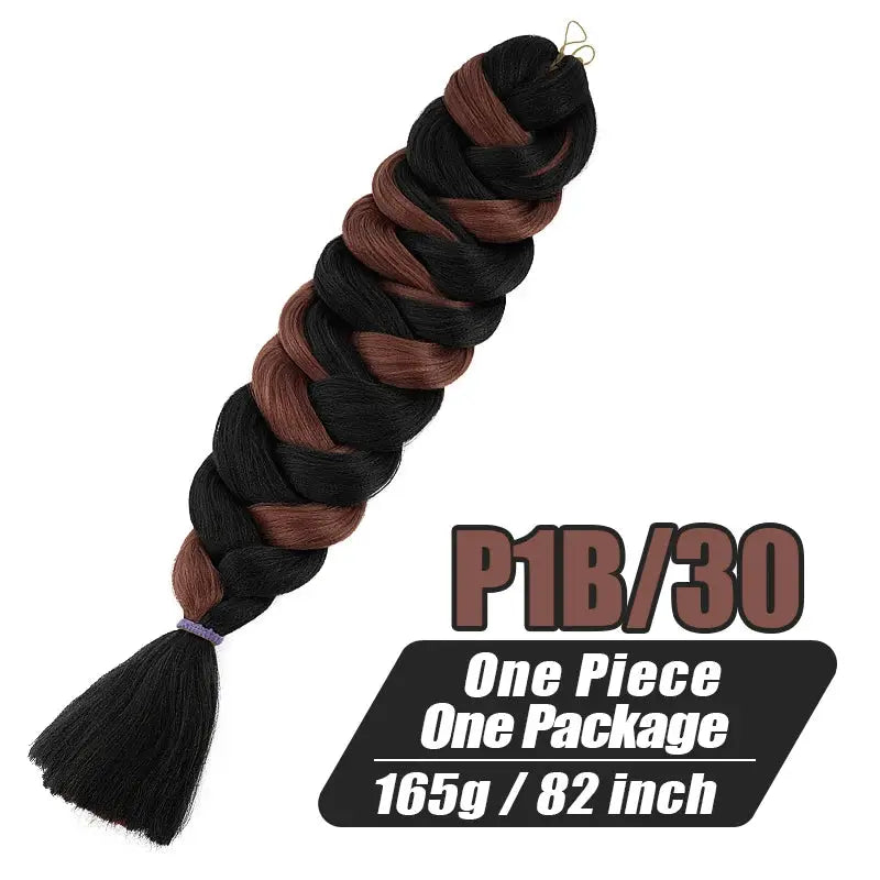 Simples Market 82-inch Kanekalon jumbo braiding hair, black and brown mix, 165g.