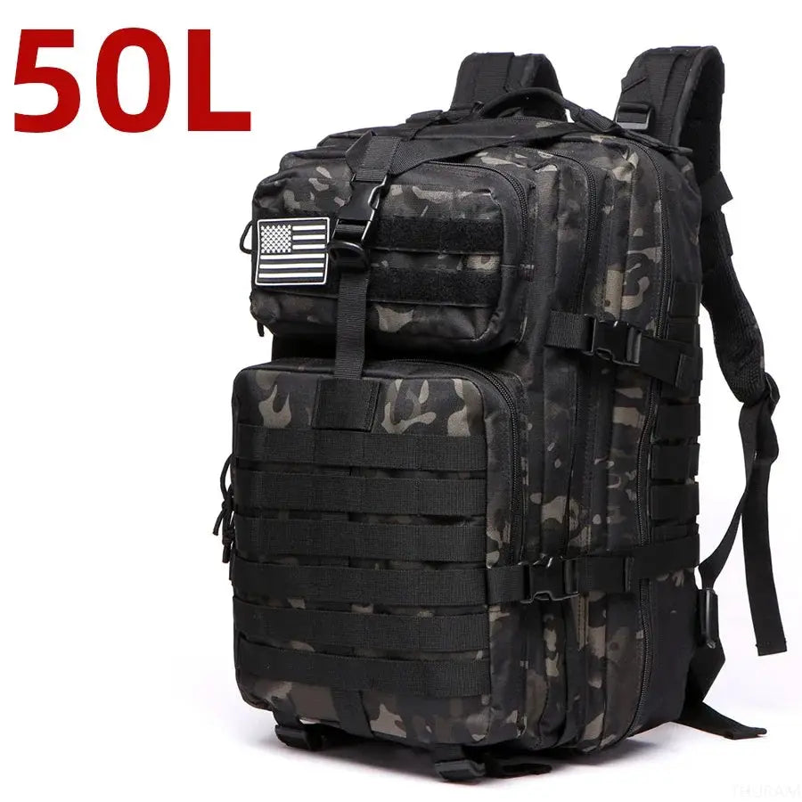TrailMaster Tactical Backpack 25L 50L Waterproof Nylon For Outdoor Trekking Hiking Fishing Hunting Camping