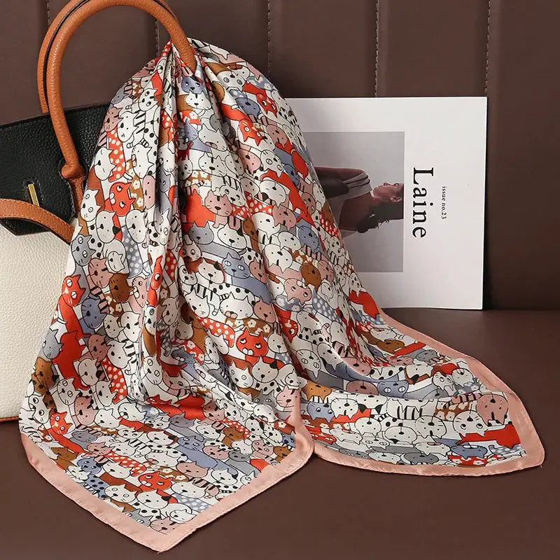 Luxe Silk Satin Square Scarf Silk Feel Finish Versatile Fashion Wrap For Shawl Hijab Neckerchief Hair Ribbon Headband