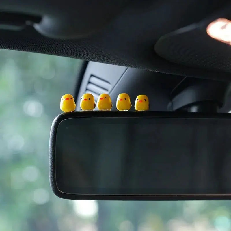 5-pack yellow duck car interior ornaments by Simples Market on the rearview mirror
