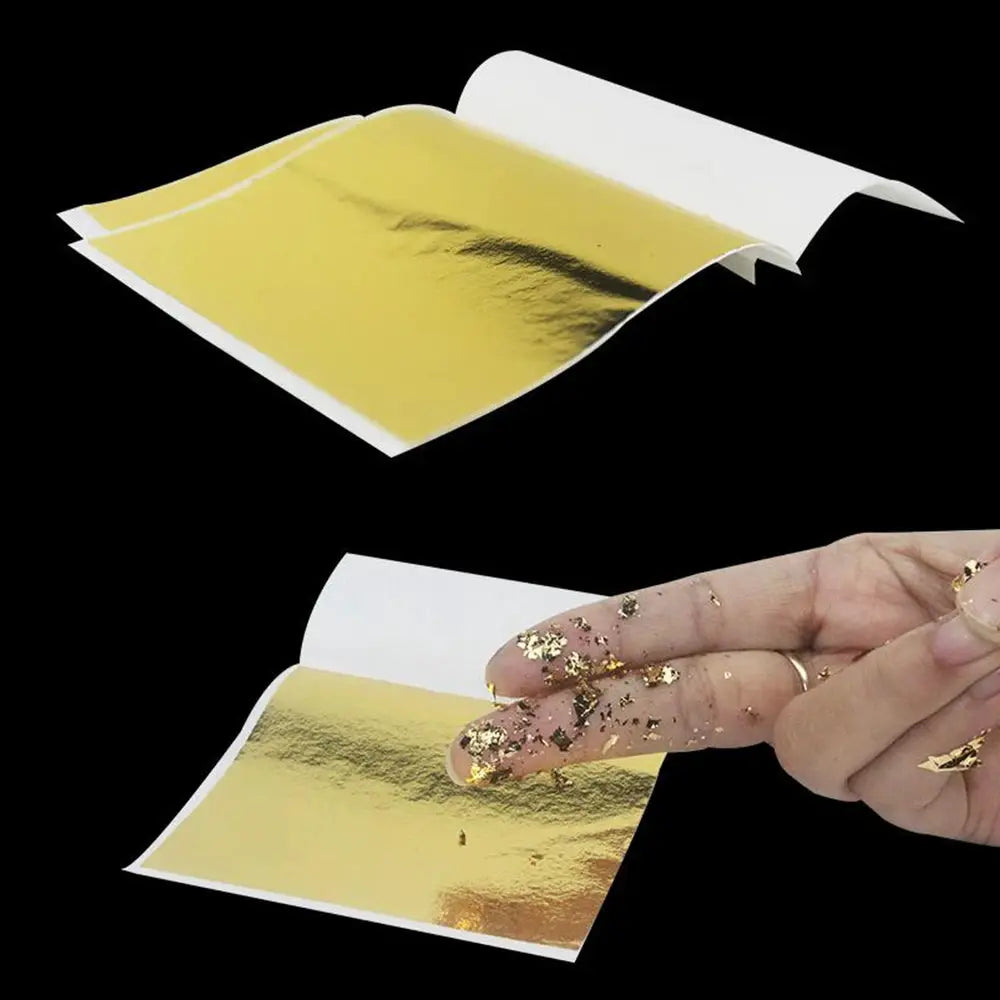 Imitation Gold Foil Paper Leaf Gilding For Epoxy Resin Molds Jewelry Making And Resin Craft Decor 100 200 Sheets